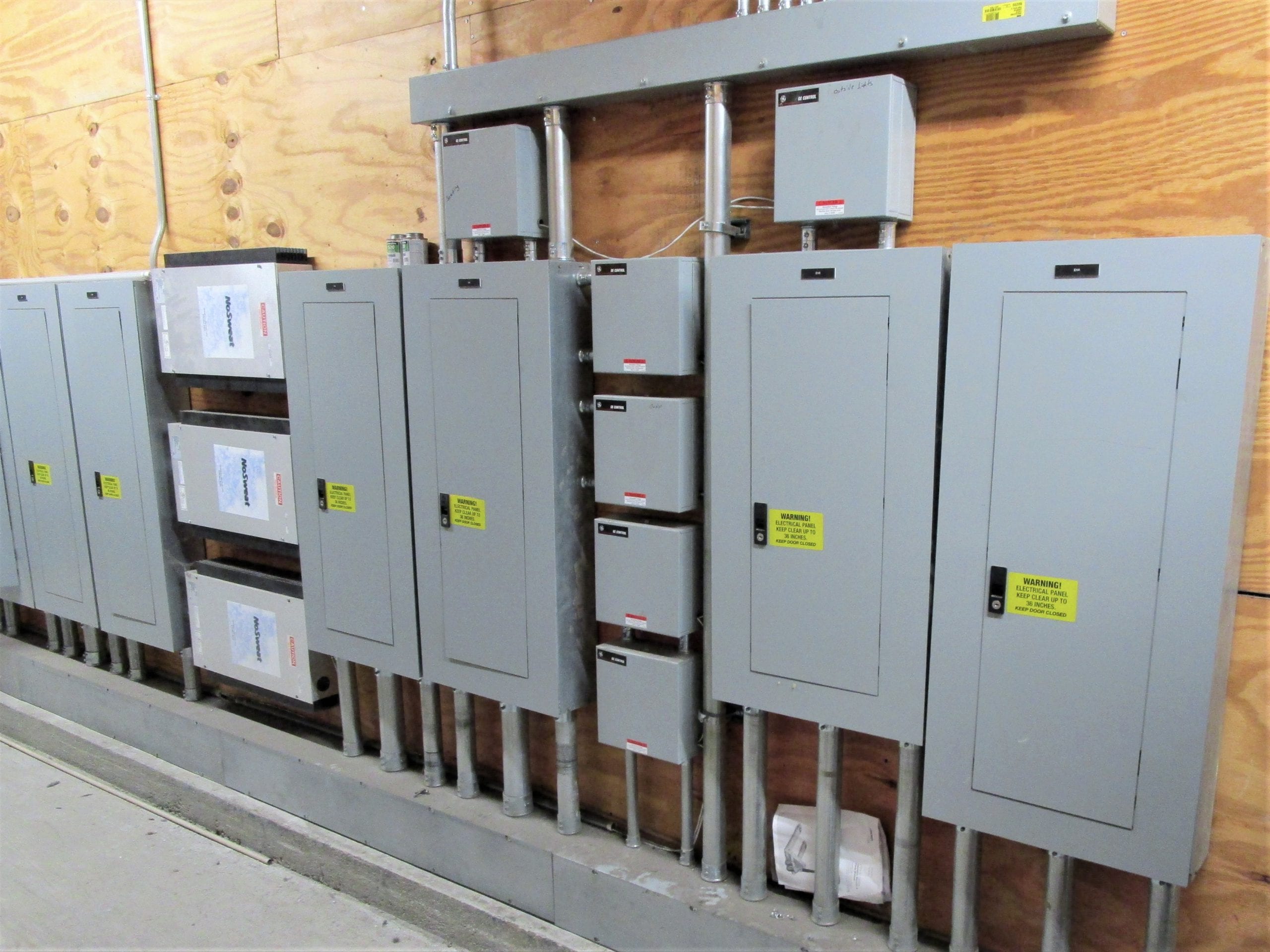 Electricity panels from a building project